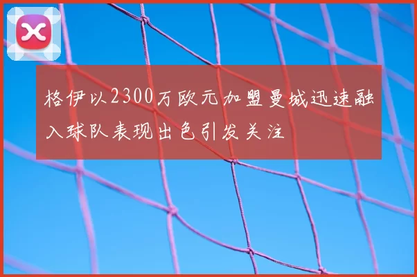格伊以2300万欧元加盟曼城迅速融入球队表现出色引发关注